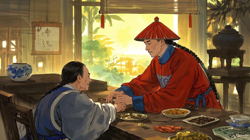 水墨风中医叶天士，国风，清朝、古代、教人、清代着装与造型.jpeg