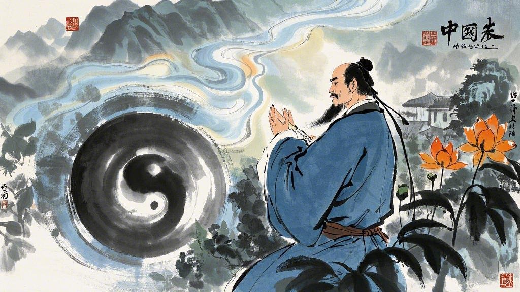 水墨风中医叶天士画像，国风，清朝、古代、经络能量、中医禅意、阴阳气化，须顺四时、复古.jpeg