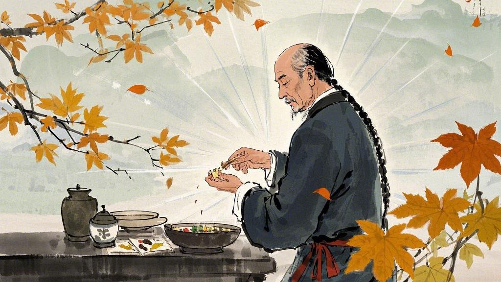 水墨风中医、国风，清朝、古代、经络能量、中医、制作中药、复古、秋天的元素， (1).jpeg